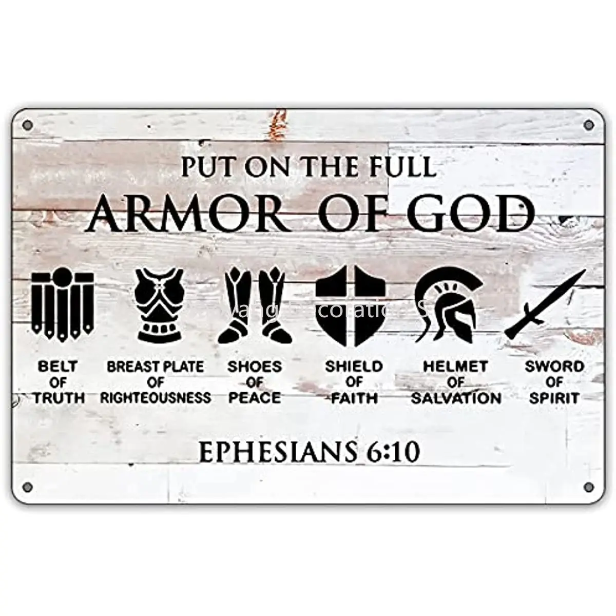 

Funny Put on The Full Armor of God Metal Tin Sign Wall Decor Farmhouse Rustic Christian Sign for Home Decor Gifts
