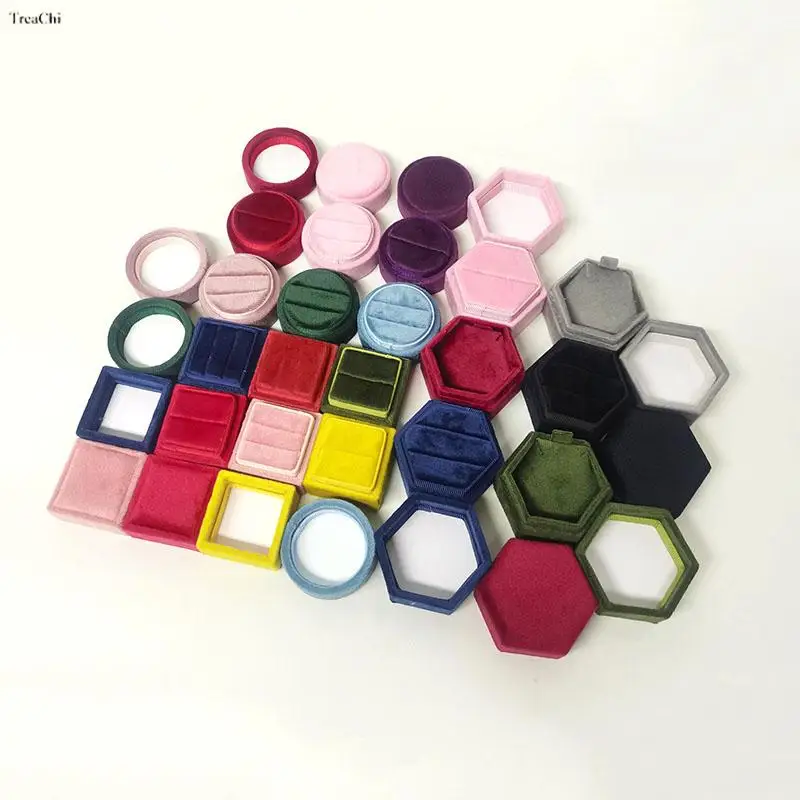 

Коробка для хранения украшений Вельветовая Женская, разноцветная, круглая, с двумя кольцами