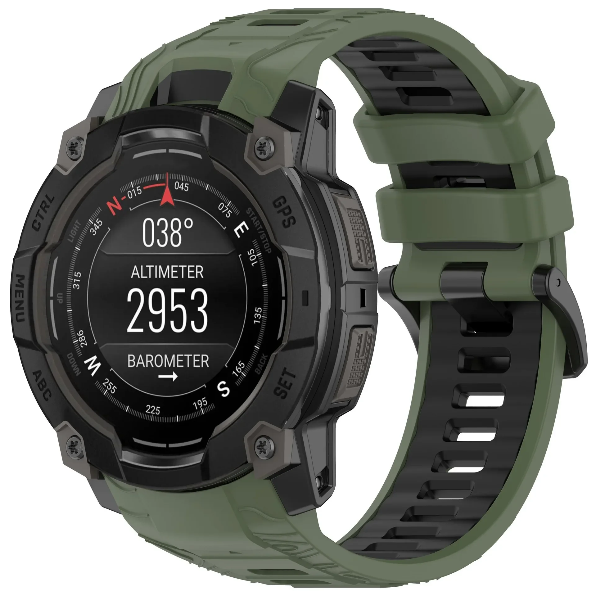 Two-Tone Soft Silicone Sports Strap – Comfortable Band for Garmin Instinct
