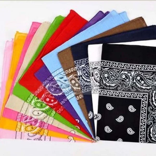 Fashion Hip Hop Bandana Square Scarf Black Red Paisley Headband Printed For Women/Men/Boys/Girls Trendy Streetwear Headband