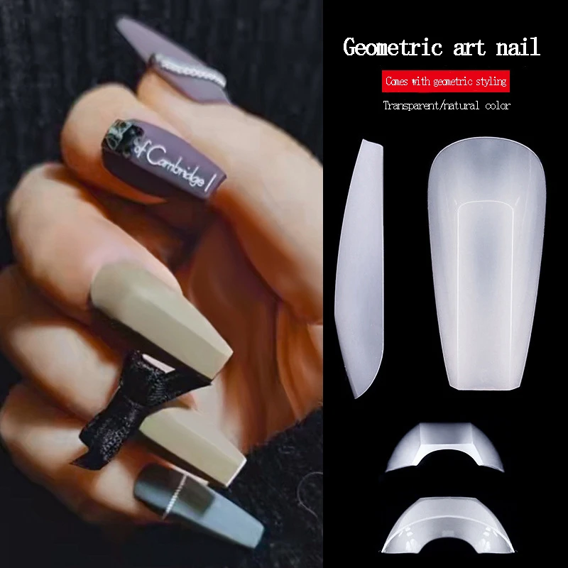 

504pcs New Geometric Square Manicure Special Shape of Fake Nail Professional Material Nail Tips False Nail Accessories and Tools