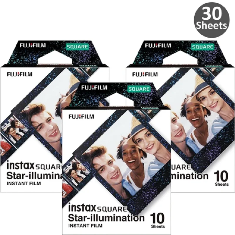 10/20/30/40/50 Fogli Fujifilm Instax Pellicola Quadrata Illuminazione A Stella Per Stampante Instax Squaer Link/Sq40 Instax Film Photo Paper