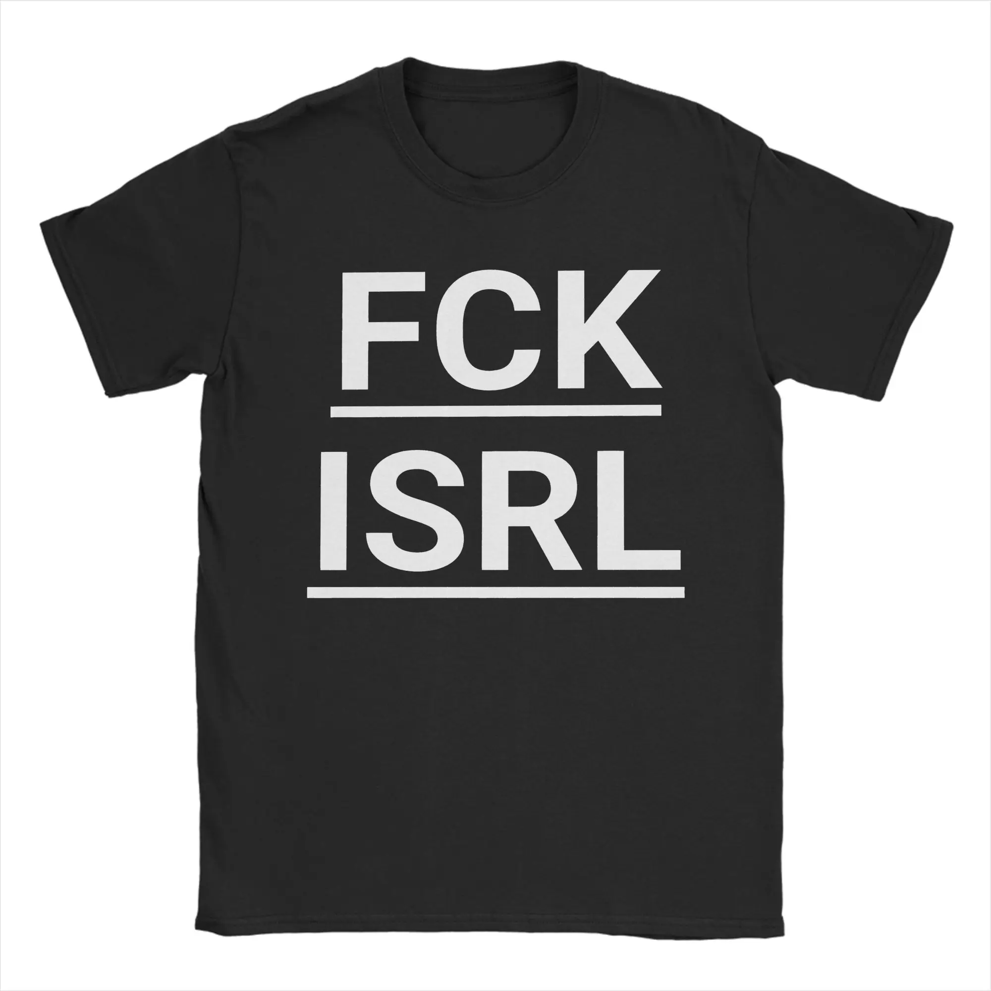 Männer Frauen Grafikbedrucktes FCK ISRL T-Shirt Baumwolle T-Shirts Kleidung