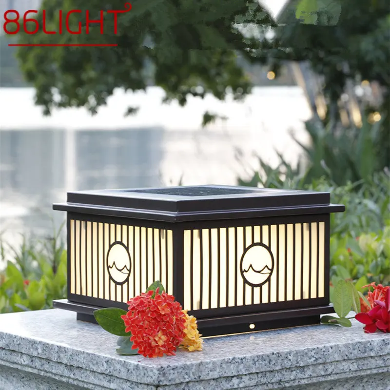 

86LIGHT Outdoor Solar Post Lamp Vintage Creative Simple Pillar Lights LED Waterproof IP65 for Home Villa Courtyard Porch