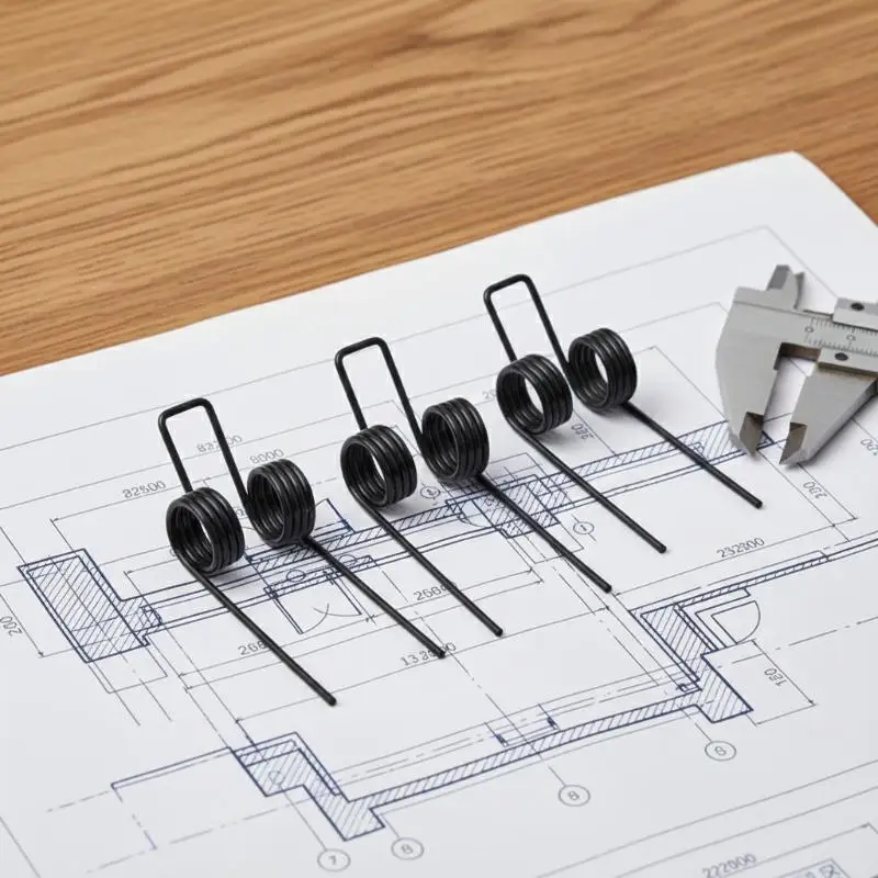 일반 기계식 스프링 수리 요구 사항을 위한 3Pcs 스틸 이중 비틀림 스프링 1.2x11mm 검정색 도금 와이어 교체품