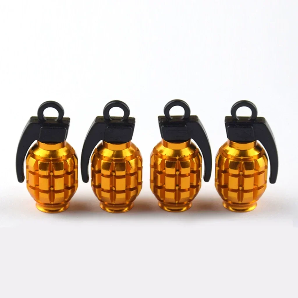 4pcs Aluminum Grenade Tire Valve Caps - Air Dust Covers