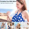 Portable Humidifier Fan Mini Handheld Mist Fan Portable USB Rechargeable Handheld Fan with Humidifier Mini Water Spray Hand Fan 2