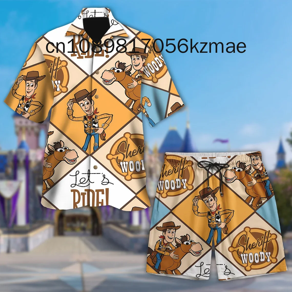 Toy Story Buzz Lightyear Hawaiian Shirt Shorts Set Casual Beach Vacation Short Sleeve Set Disney Beach Shorts Retro Button Shirt 6
