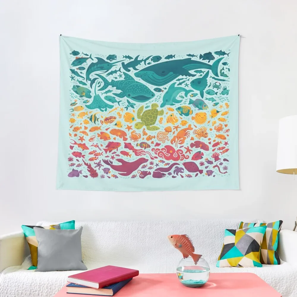 

Aquatic Spectrum 2 : light blue Tapestry Aesthetic Home Decor Wallpaper Bedroom Tapestry