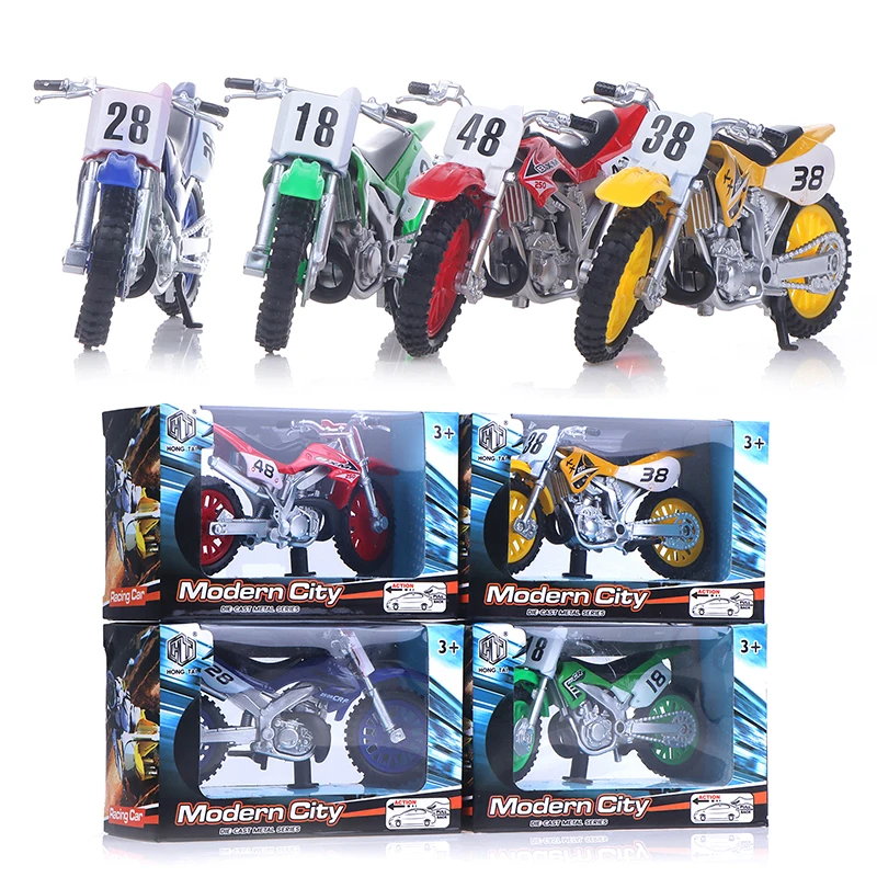 1pc Simulated Alloy Motocross Motorcycle Model 1:18 Toy Adventure Imulation Alloy Motorcycle Model Home Decoration Kids Toy Gift 4