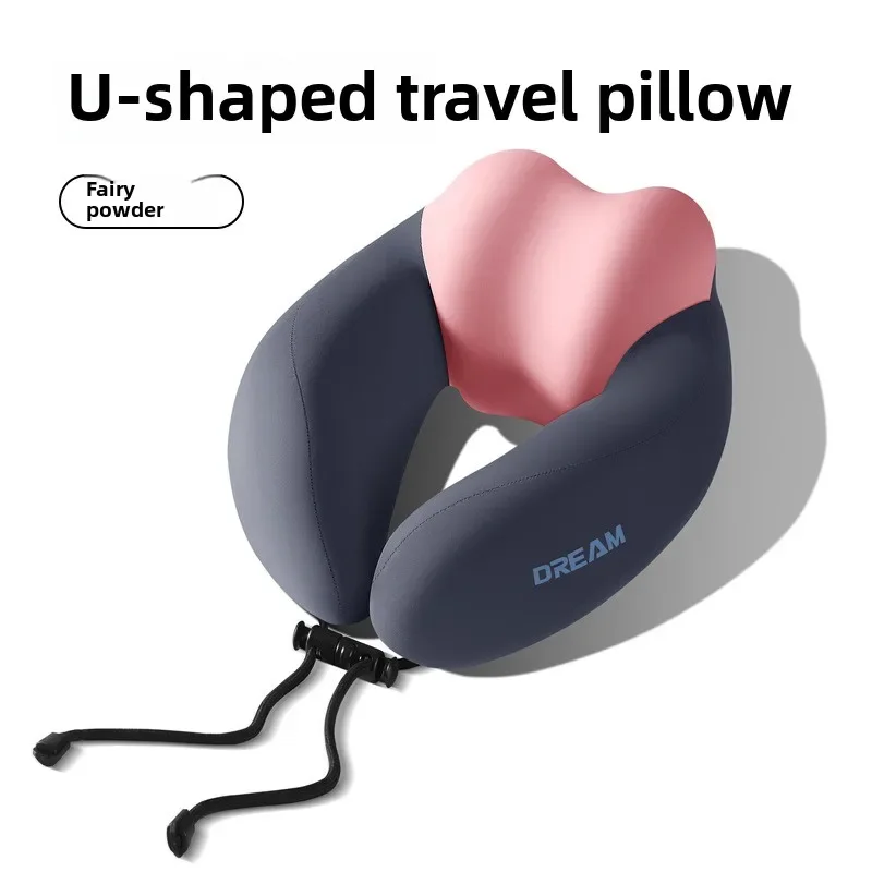 Memory Foam U-Shaped Neck Pillow for Travel & Airplane - Ergonomic Cervical Support Pillow with Portable Design Washable Cover