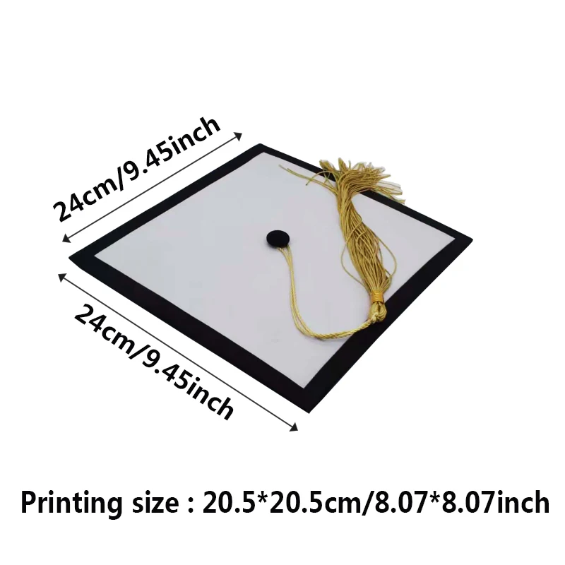 2pcs 24cm Adults Grad Caps Sublimation Graduation Caps Blanks Grad Cap for DIY Heat Press