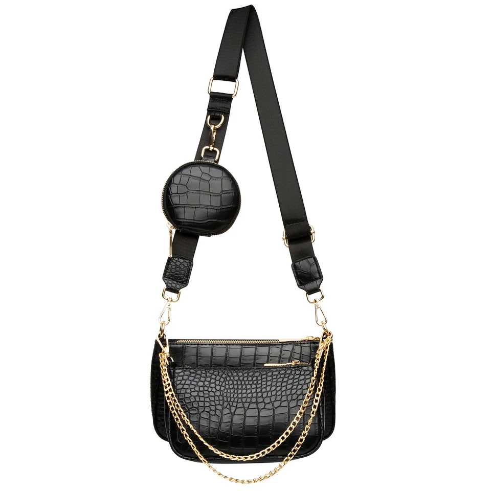 Crossbody Bags for Women Trendy Purse Coin Pouch Tan Black Pochetthe  Handbags Including 3 Size bags 