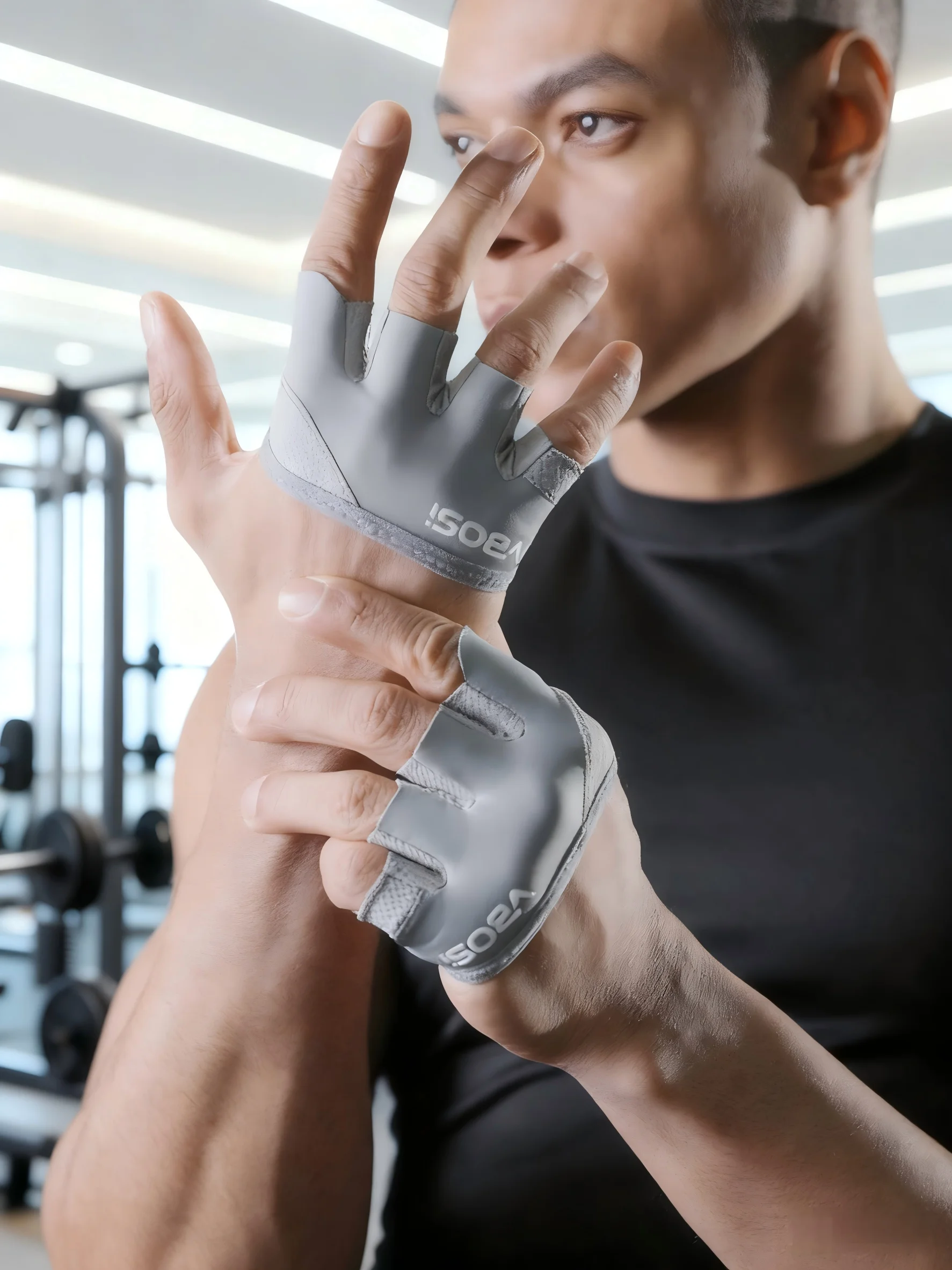 VBOSi rutschfeste Vierfinger-Sporthandschuhe – atmungsaktive Trainings-Griffhandschuhe für Fitnessstudio, Radfahren und Alltagstraining – Detail 2