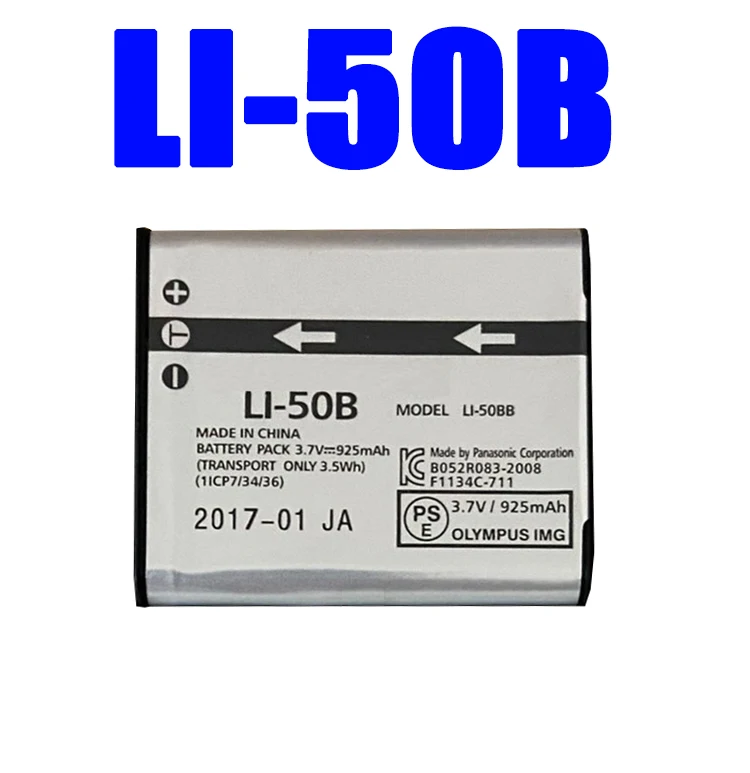 Battery similar OLYMPUS LI-50B, Li-ion, 3,7V, 925mAh, 3,4Wh Battery similar OLYMPUS LI-50B, Li-ion, 3,7V, 925mAh, 3,4Wh