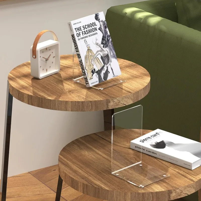 4Pcs Clear Acrylic Bookends L-shaped Desk Organizer Desktop Book Holder School Stationery Office Accessories 2