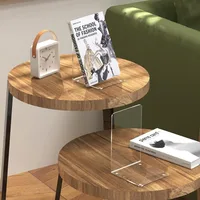 4Pcs Clear Acrylic Bookends L-shaped Desk Organizer Desktop Book Holder School Stationery Office Accessories 2