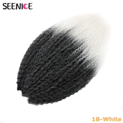 Ombre Pink Brazilian Afro Curls Synthetic Crochet Braiding Hair Extensions - 1Pcs/Lot (1B - White)