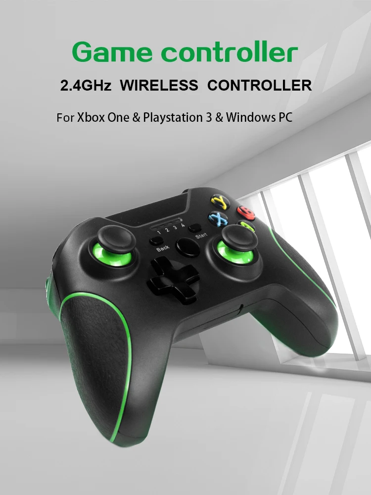 Gamepad sem fio para Xbox One, PC Joystick, Windows 7, 8, 10, Controlador  de jogos para console PS3, 2.4G