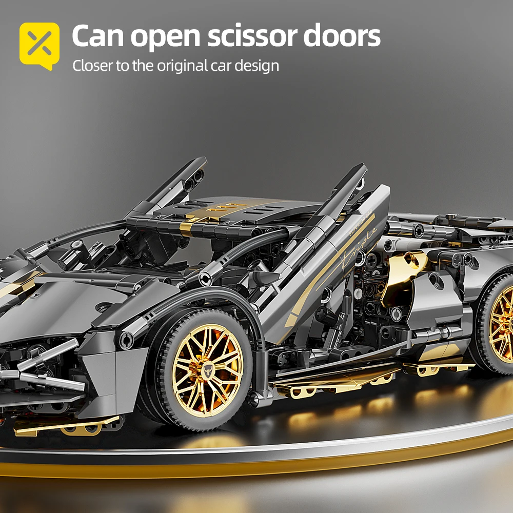 1280PCS Sports Car Building Blocks Toys 1:14 MOC Building Set Racing Car Model Super Cars as Birthday Gifts for Boys and Adults 6