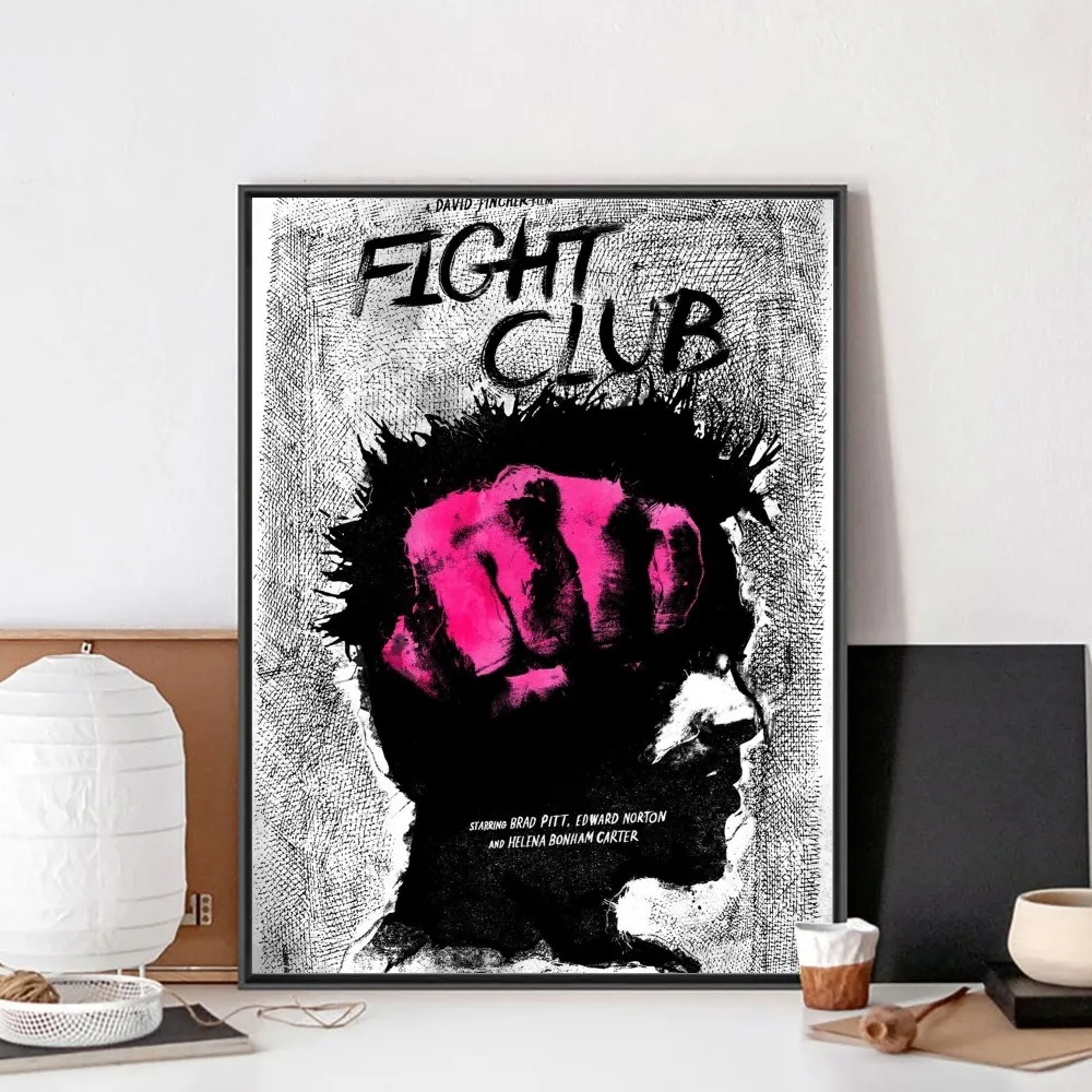 Fight Club Poster No Framed Poster Kraft Club Bar Paper Vintage Wall Art Painting Bedroom Study Stickers vintage posters poster prints movie poster