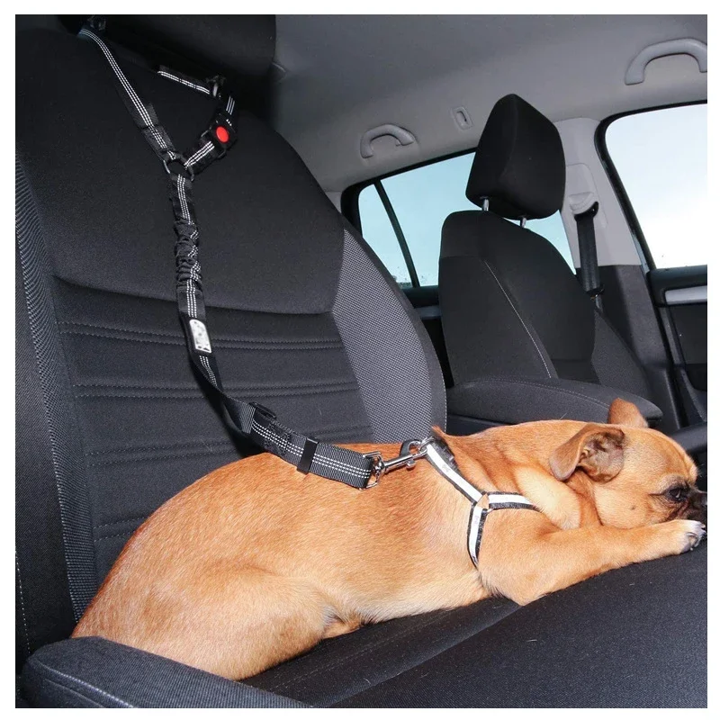 Pet Harness Leash Solid Anti-shock Two-in-one Dog Car Seat Belt Clip Backseat Safety Belt Kitten Collar