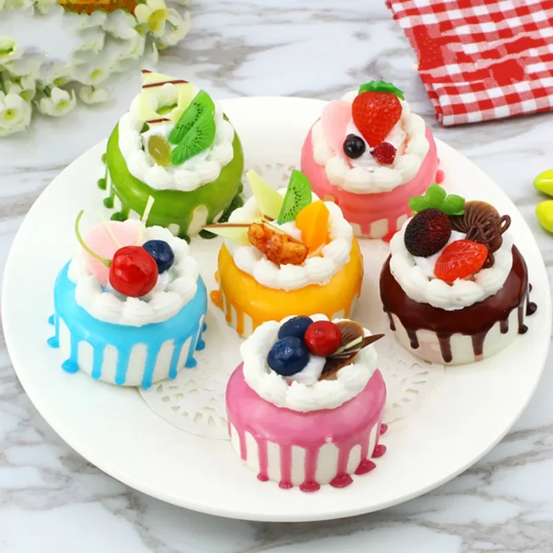 Kitchen Food Toys Food Photography Props Food Model Table Decoration 1Pcs Artificial Kitchen Fruit Cakes Dessert Fake Food Decoration Photography
