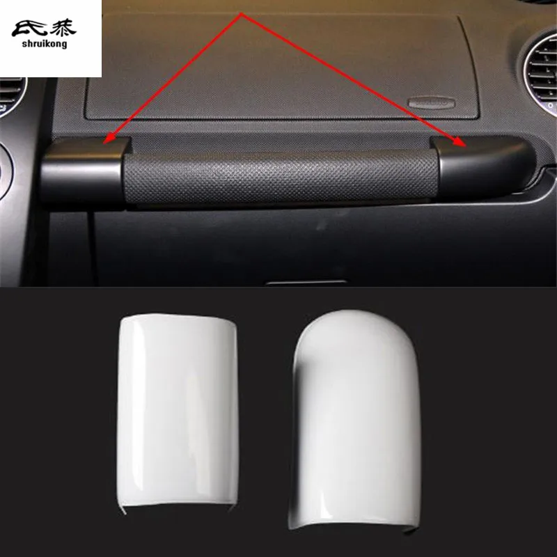 

2pcs/Lot White Color ABS Passenger Side Shake Handshandle Decoration Cover For 2001-2012 Volkswagen VW Beetle