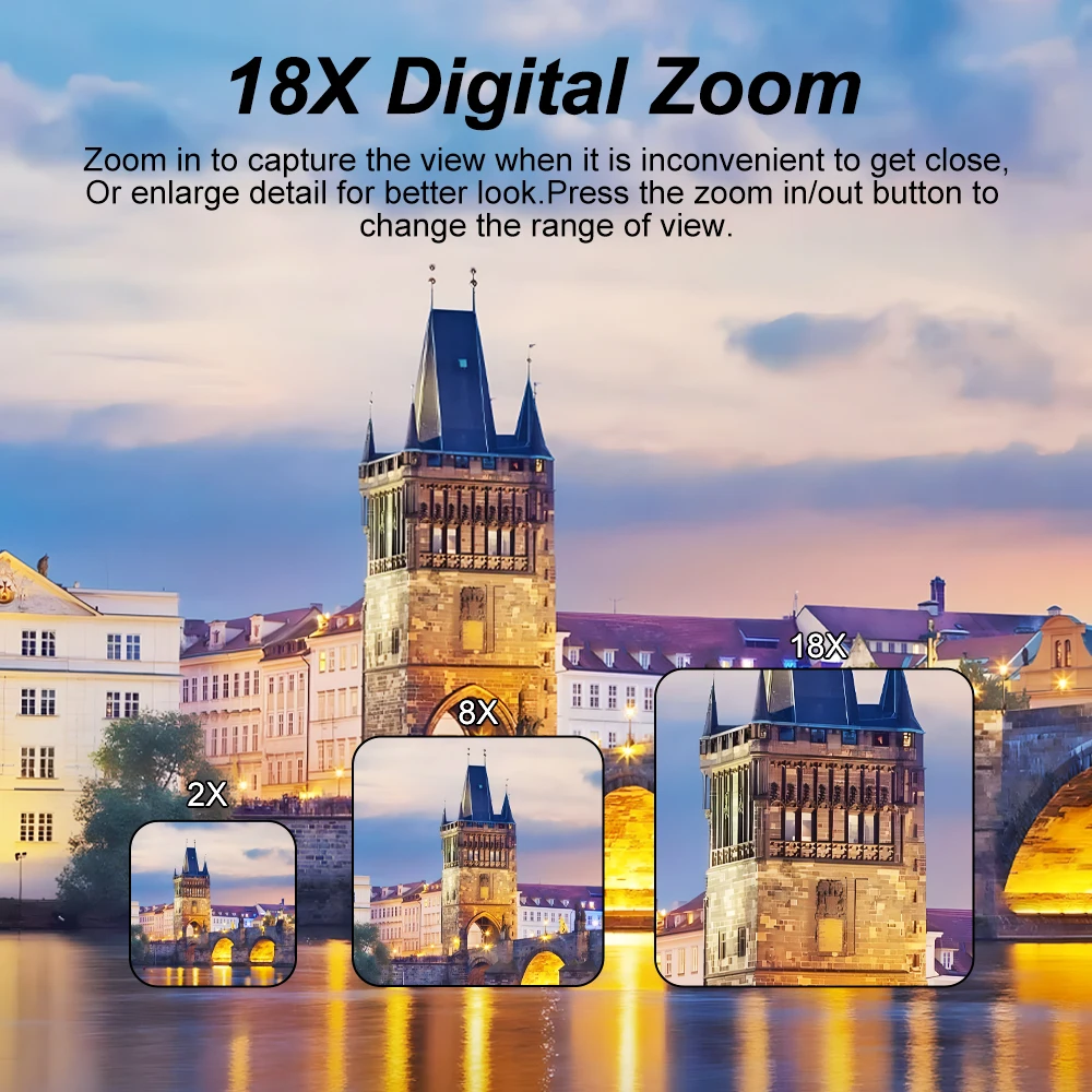 4K HD 64MP Digital Photography Camera 18X Digital Zoom Compact Camera 180° Flip Screen Vintage Vlog Video Recorder AC610