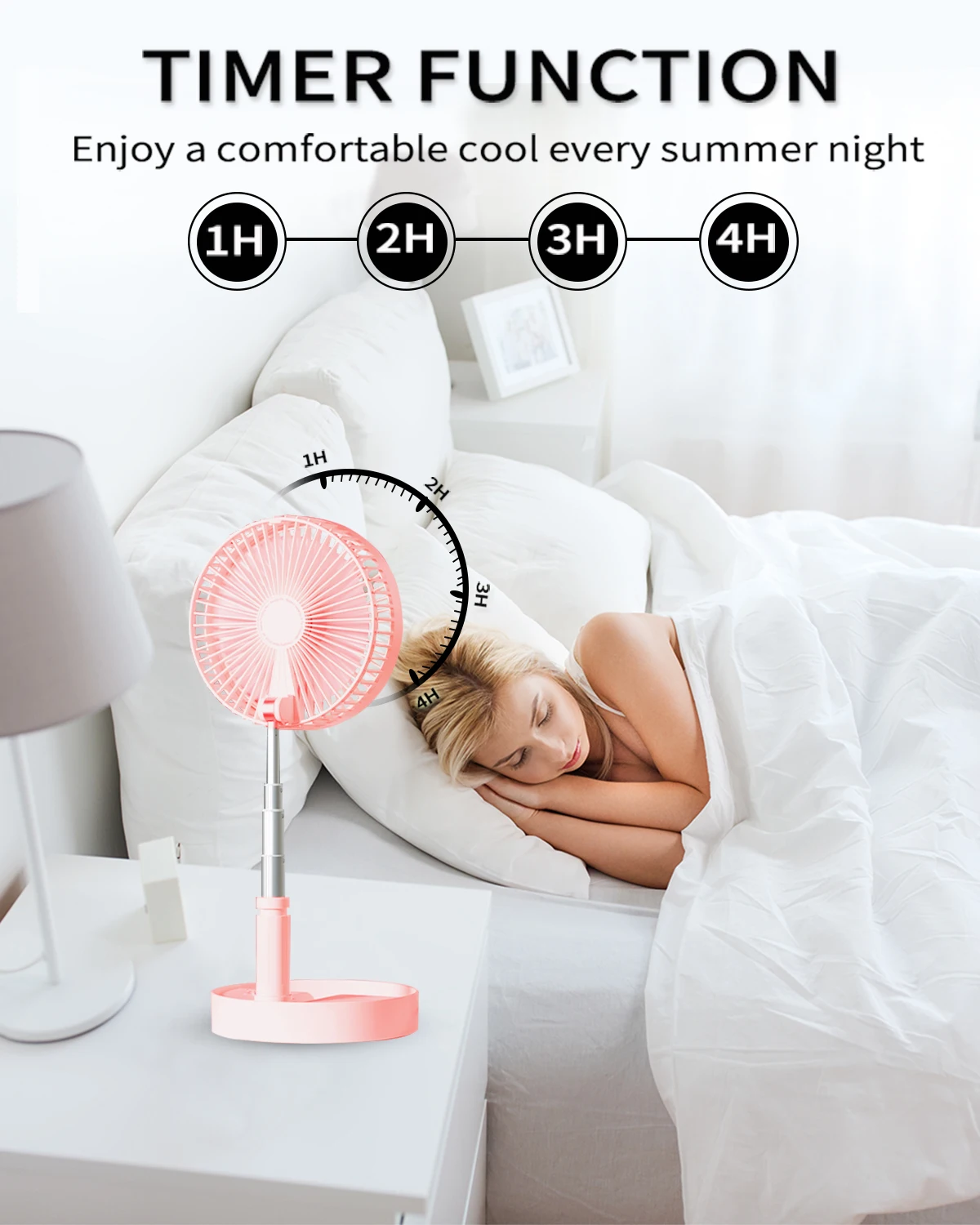 Desk and table fan, foldable Fan Portable Travel Fans Battery Operated,Adjustable Height My Foldaway fan with remote 5
