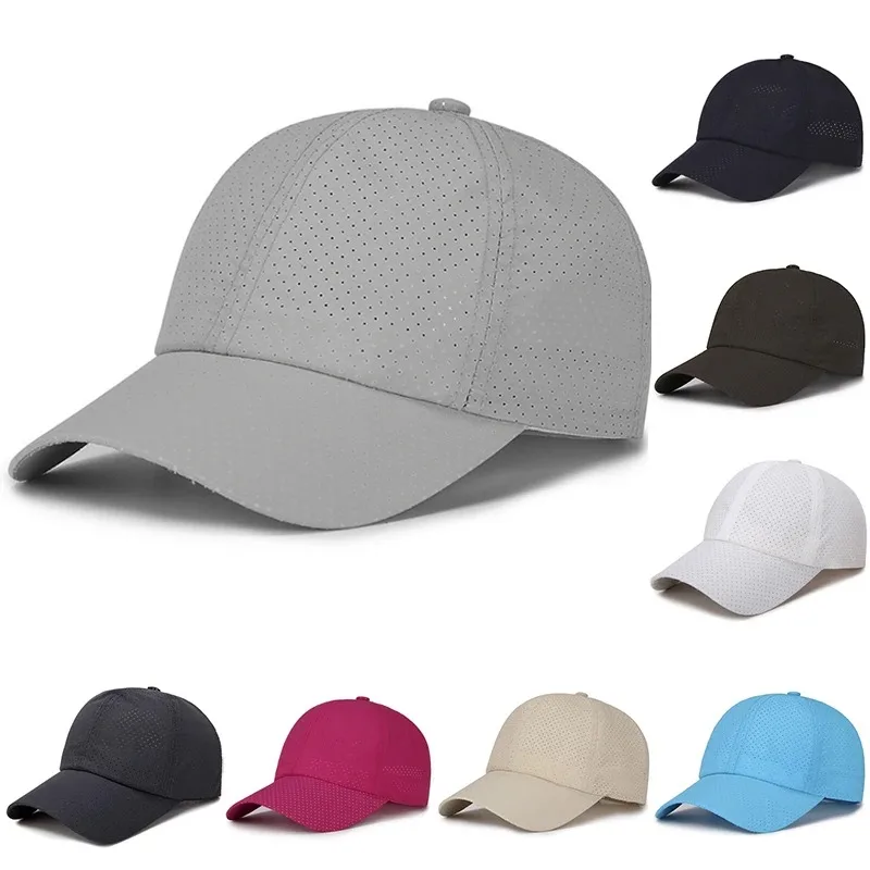 2024 New Summer Men Women Snapback Quick Dry Mesh Baseball Cap Sun Hat Bone Breathable Hats Adjustable outdoor hat Fishing Cap