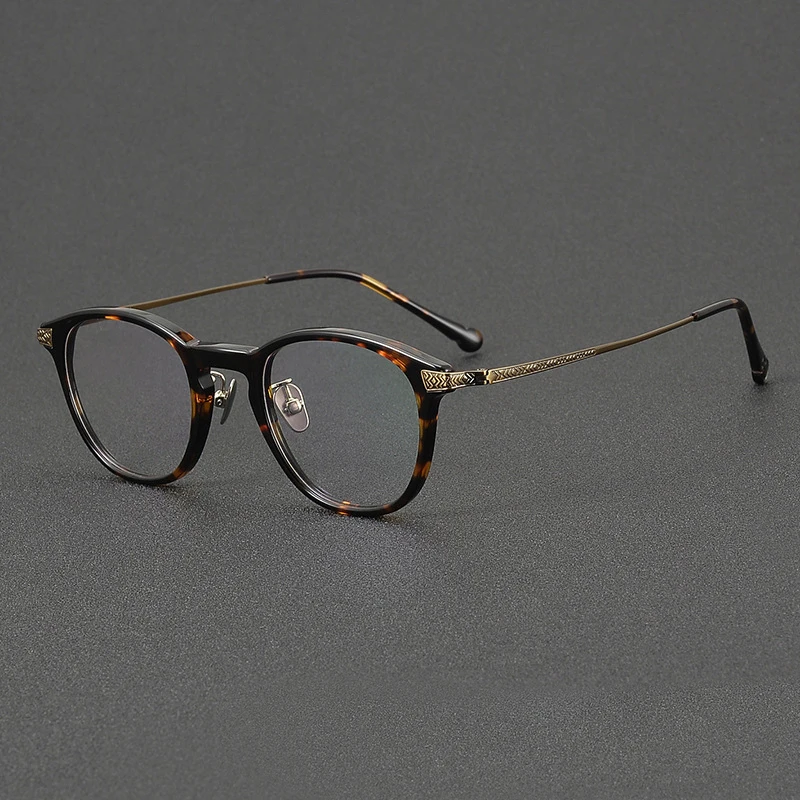 Handmade Titanium Acetate Prescription Men's Eyewear Vintage Full Rim Optical Eyeglasses Women Retro Trendy Glasses Frames Male