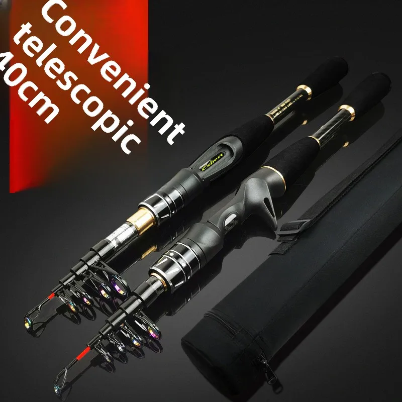 Vibration type telescopic portable luya rod M medium soft tone ultra light contraction travel bass mandarin rod
