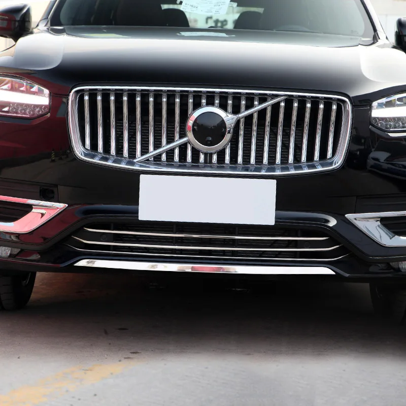 Für Volvo XC90 2019 2020 2021 Auto Zubehör 304 Edelstahl Front Stoßstange  Unteren Mittleren Raster Trim