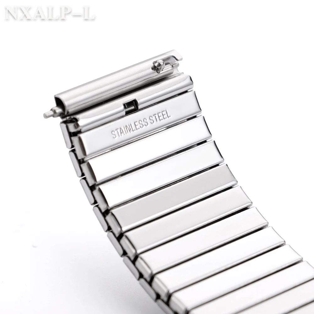 Enhanced Stainless Steel Elastic Stretch Watch Band - Quick Release Metal Expansion Wristband