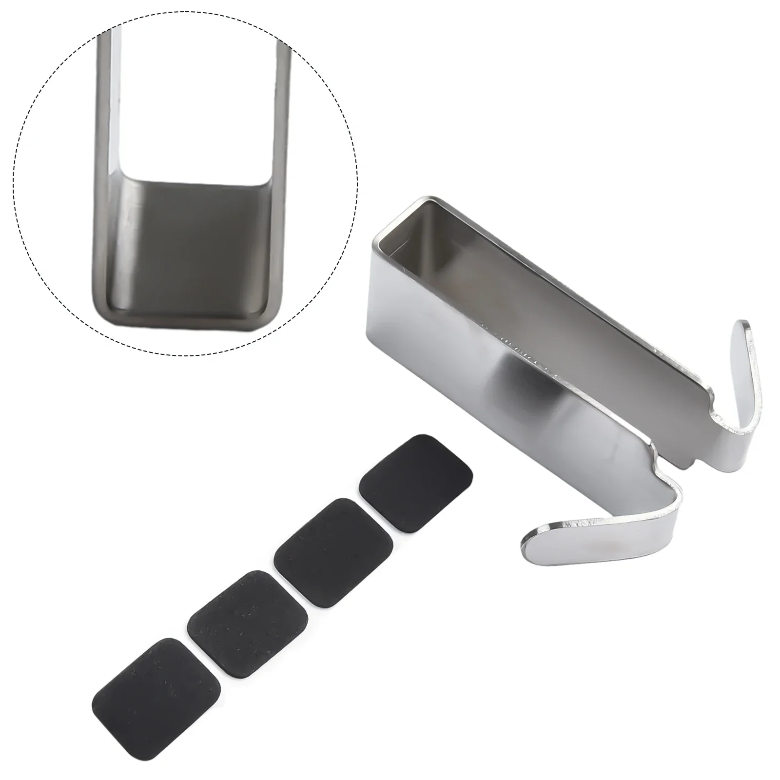 1pc Bathroom Shower Door Hook Stainless Steel Over Glass Door Shower Towel Rack Double Sided Frameless Bathroom Hanger Punch 6