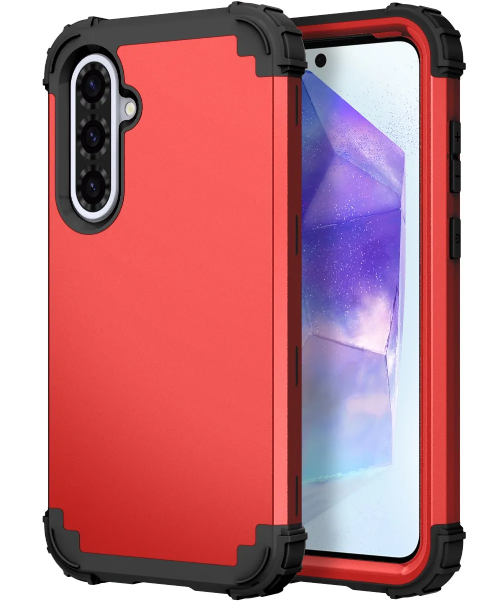 Heavy Duty 3-in-1 Rugged Shockproof Case with Soft Silicone and Hard Plastic Protective Cover
