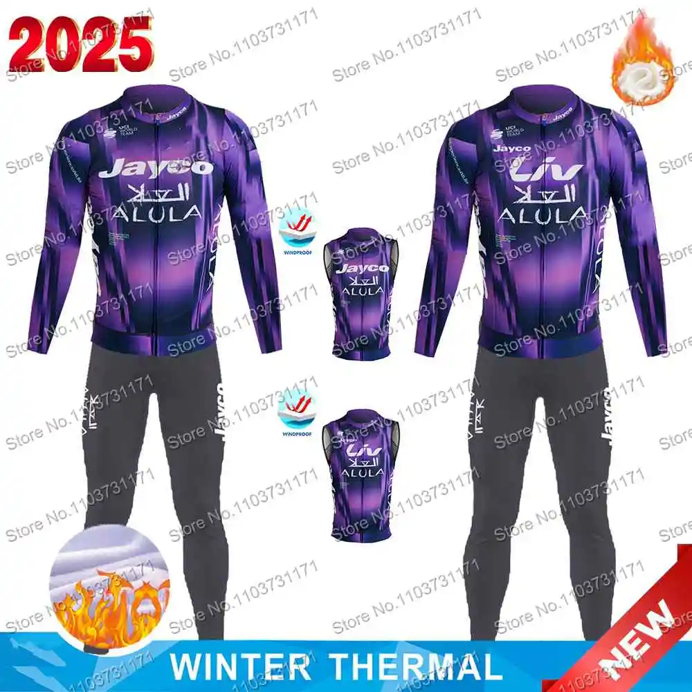 Winter Fleece Team Jayco Alula Cycling Jersey Set Thermal Liv Jayco Alula Australia Clothing Bike Wear MTB Maillot Ropa