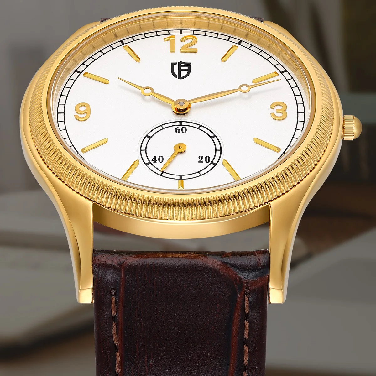 BERNY Man Watch Ultra-Thin Stainless Steel Quartz Simple Easy Read Watches for Men Couple Watch Genuine Leather Dress Wristwatch
