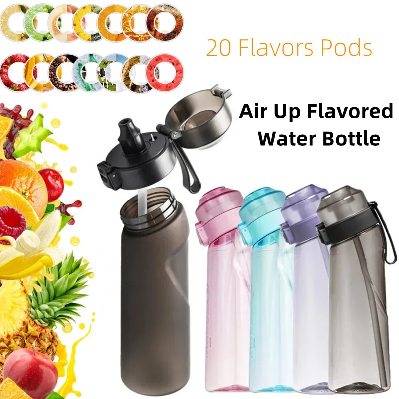 650ML Air Flavored Water Bottle Scent Up Water Cup Sports Water Bottle 0  Sugar Joy Fit Health Waterfles Met Smaakjes Cups