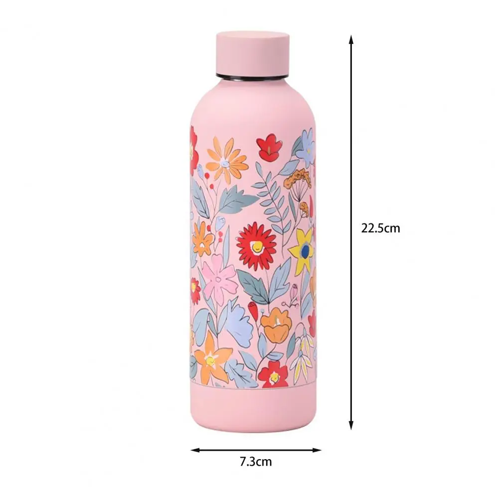 500ml Insulated Bottle Chic Stainless Steel Small Caliber Thermal Cup Large Capacity Heat-resistant Leak-proof Drinking Kettle