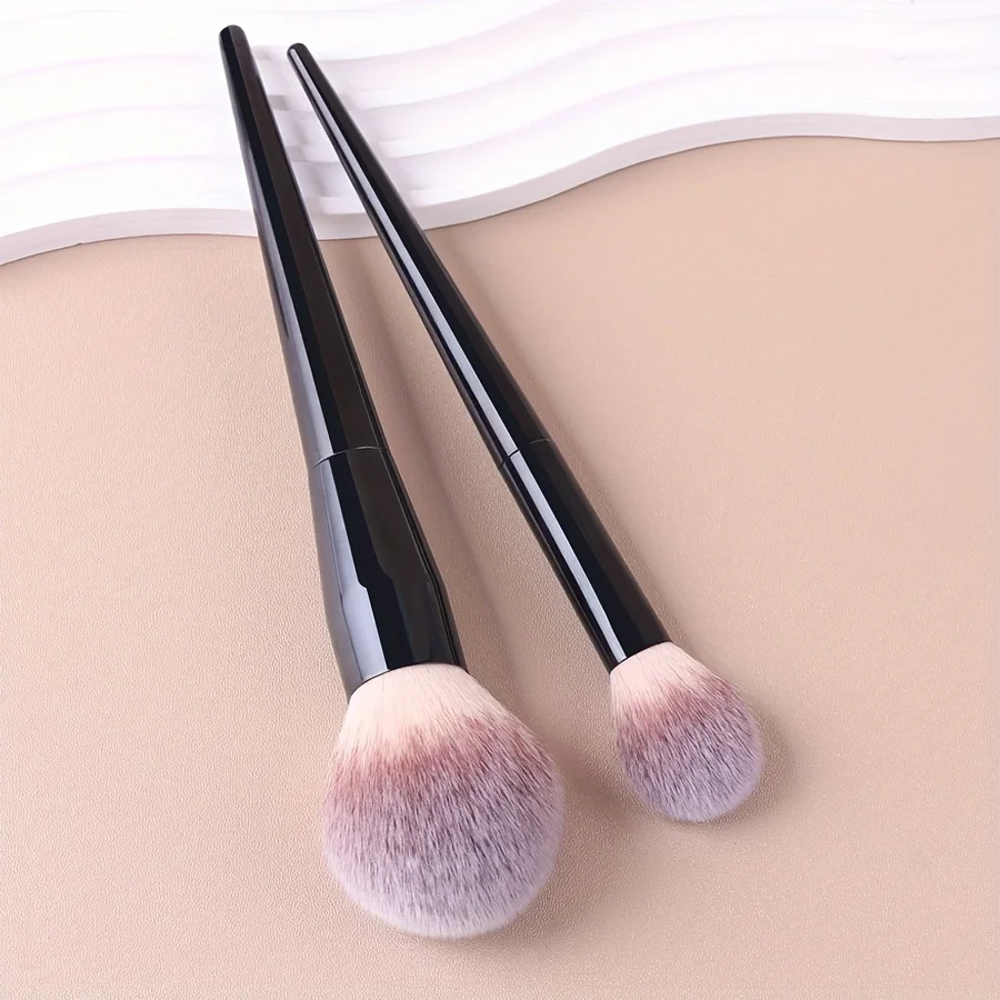 2Pcs Professional Makeup Brush Set, Soft Nylon Bristles Face Brushes for Foundation, Blush, Powder, Contour, Highlighter & Eyesh 2