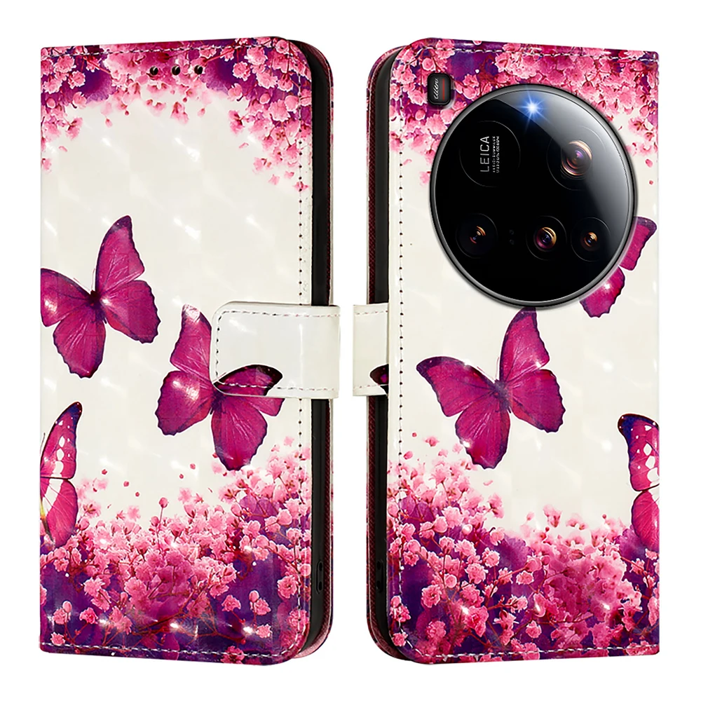 Cute Leather Flip Phone Case with Wallet and Strap - Book Cover with Card Holder and Stand