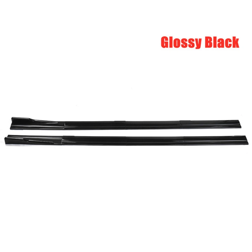 8X 2.2M Universal Glossy Black Side Skirt Extension Rocker Splitters Diffuser Winglet for