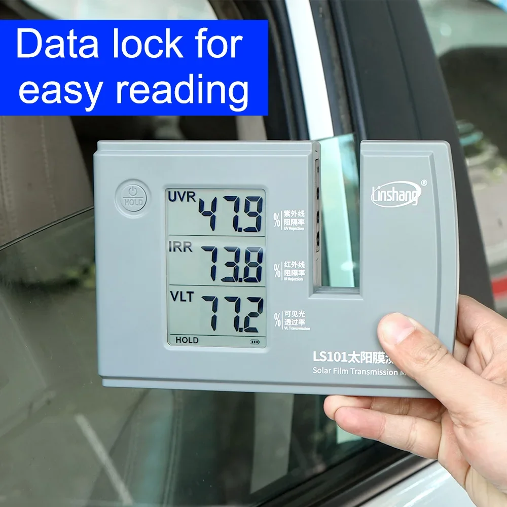 Solar Film Tester Window Tint Measurement Device LS101 20mm Measuring Thickness Simple Operation UV 365nm and IR 940nm VLT Stick