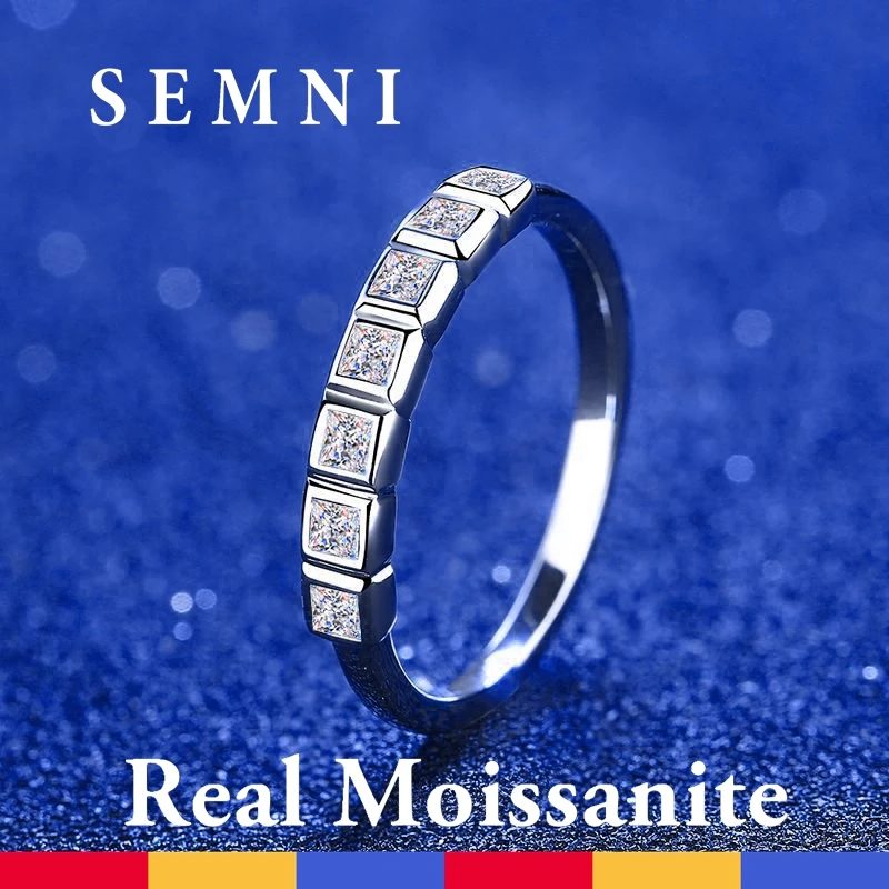 

SEMNI US Size Total 0.56ct Moissanite Diamond Ring for Women Girls Engagement Rings Wedding Promise Band Forever Love Gifts