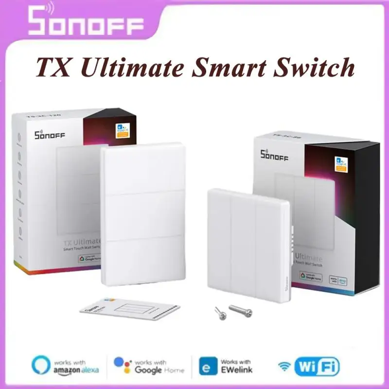 Sonoff Tx Ultimate Ewelink Wifi Eu Smart Wall Switch Full Touch Access Led Light Edge Multi-Sensoriale Funziona Con Alexa Google Home