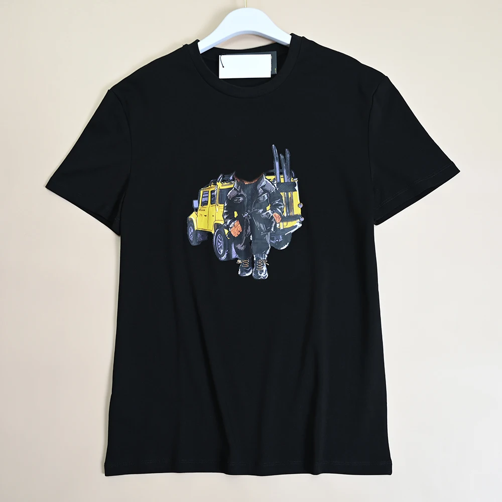 Casual Cotton round Ne ort Sve Men's T-irt Summer New Sle Faion Urban Loose Fit Cartoon Print Versatile Casual Tee