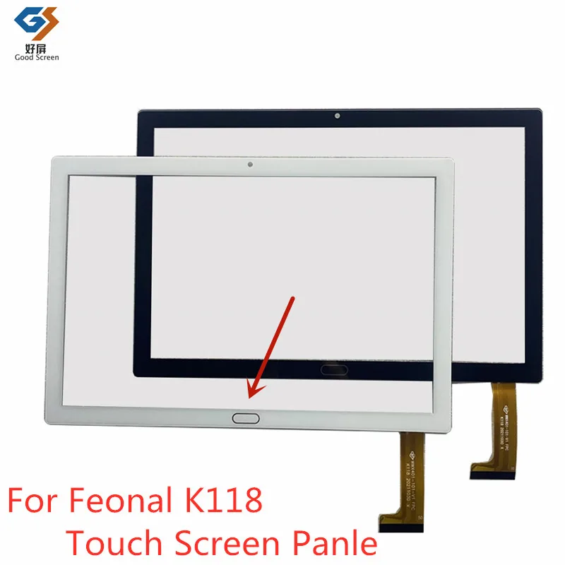 Capacitivo Touch Screen Digitador Painel de Vidro Externo para Feonal K118 2023 Tablet pc 101 Preto