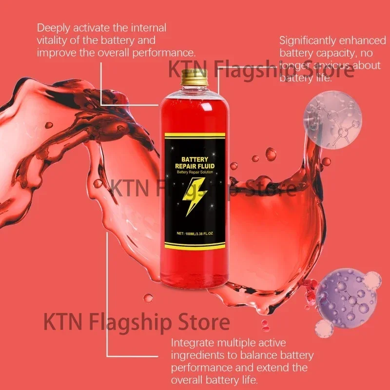 100ml，Battery Repair Fluid Safe Effective Battery Restore Liquid Repair Liquid Solution Extends Battery Life for Truck Car